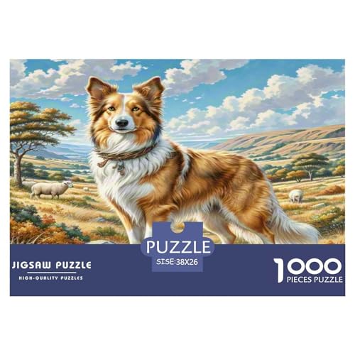 Australischer Schäfer Puzzles 1000 Teile Schwer Puzzle Spielzeug Pädagogisches Spiel Impossible Herausforderung Spielzeug Für Erwachsene Und Kinder Ab 14 Jahren 38x26cm/1000pcs von KKOLASXZE