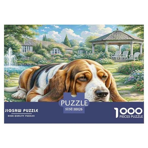 Beagle Puzzle 1000-teilige Schwer Puzzle Spielzeug Pädagogisches Spiel Impossible Herausforderungsspielzeug Für Erwachsene Und Kinder Ab 12 Jahren 38x26cm/1000pcs von KKOLASXZE