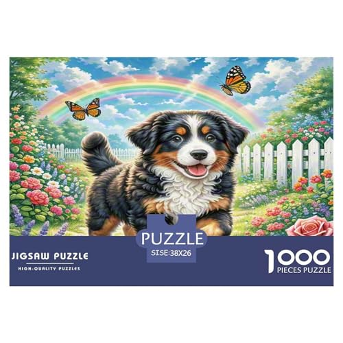 Berner Berghund Puzzle 1000 Teile Schwer Puzzle Spielzeug Lernspiel Impossible Herausforderungsspielzeug Für Erwachsene Und Kinder Ab 12 Jahren 38x26cm/1000pcs von KKOLASXZE