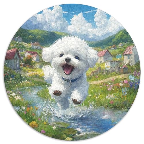 Bichon Frise Puzzle 1000 Teile Schwer Puzzle Spielzeug Lernspiel Impossible Herausforderung Spielzeug Für Erwachsene Und Kinder Ab 14 Jahren 1000pcs (67.5x67.5cm) von KKOLASXZE
