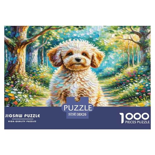 Bichon Frisé Puzzle 1000-teilige Schwer Puzzle Spielzeug Lernspiel Impossible Herausforderungsspielzeug Für Erwachsene Und Kinder Ab 14 Jahren 38x26cm/1000pcs von KKOLASXZE