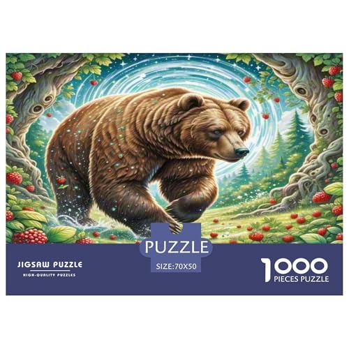 Braun Bär Puzzle 1000 Teile Schwer Puzzle Spielzeug Lernspiel Impossible Herausforderungsspielzeug Für Erwachsene Und Kinder in Bewährter 70x50cm/1000pcs von KKOLASXZE