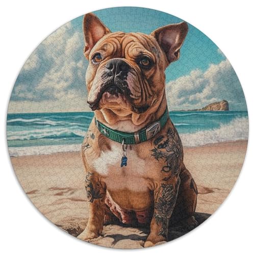 Bulldog Puzzle 1000-teilige Schwer Puzzle Spielzeug Lernspiel Impossible Herausforderung Spielzeug Für Erwachsene Kinder 1000pcs (67.5x67.5cm) von KKOLASXZE