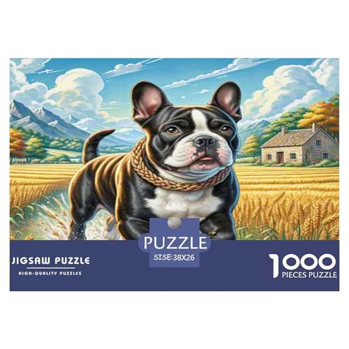 Bulldog Terrier Puzzle 1000 Teile Schwer Puzzle Spielzeug Lernspiel Impossible Herausforderungsspielzeug Für Erwachsene Und Kinder Ab 14 Jahren 38x26cm/1000pcs von KKOLASXZE