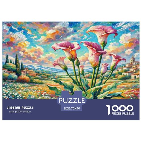 Calla Lilie Puzzle 1000 Teile Schwer Puzzle Spielzeug Pädagogisches Spiel Impossible Herausforderungsspielzeug Für Erwachsene Und Kinder in Bewährter 70x50cm/1000pcs von KKOLASXZE