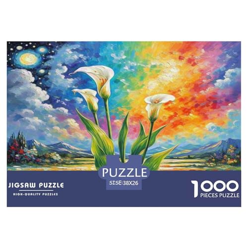 Calla Lilie Puzzles 1000 Teile Schwer Puzzle Spielzeug Lernspiel Impossible Herausforderungsspielzeug Für Erwachsene Und Kinder in Bewährter 38x26cm/1000pcs von KKOLASXZE