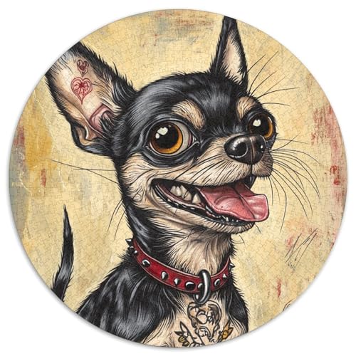 Chihuahua Puzzle 1000 Teile Schwer Puzzle Spielzeug Lernspiel Impossible Herausforderungsspielzeug Für Erwachsene Kinder 1000pcs (67.5x67.5cm) von KKOLASXZE
