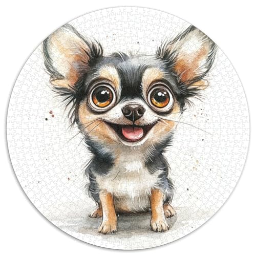 Chihuahua Puzzle 1000-teilige Schwer Puzzle Spielzeug Lernspiel Impossible Herausforderung Spielzeug Für Erwachsene Kinder 1000pcs (67.5x67.5cm) von KKOLASXZE