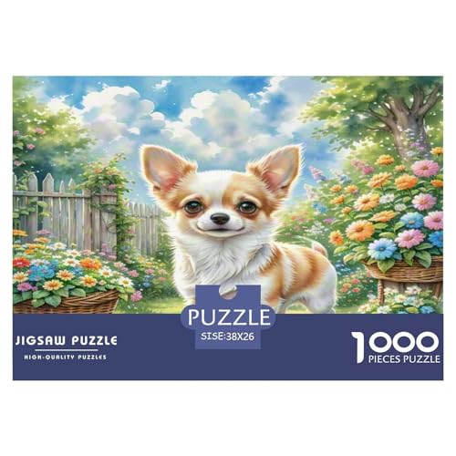 Chihuahua Puzzles 1000 Teile Schwer Puzzle Spielzeug Pädagogisches Spiel Impossible Herausforderungsspielzeug Für Erwachsene Und Kinder Ab 12 Jahren 38x26cm/1000pcs von KKOLASXZE