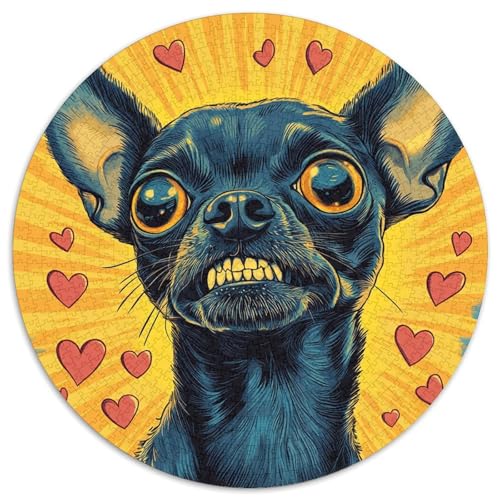Chihuahua Puzzles 1000-teilige Schwer Puzzle Spielzeug Lernspiel Impossible Herausforderungsspielzeug Für Erwachsene Kinder 1000pcs (67.5x67.5cm) von KKOLASXZE
