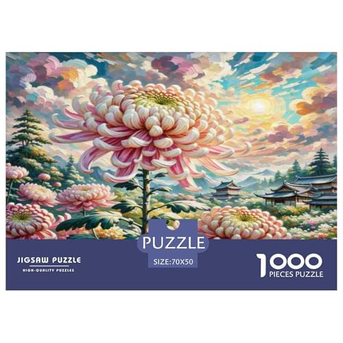 Chrysanthemen Puzzle 1000 Teile Schwer Puzzle Spielzeug Lernspiel Impossible Herausforderungsspielzeug Für Erwachsene Und Kinder Ab 14 Jahren 70x50cm/1000pcs von KKOLASXZE