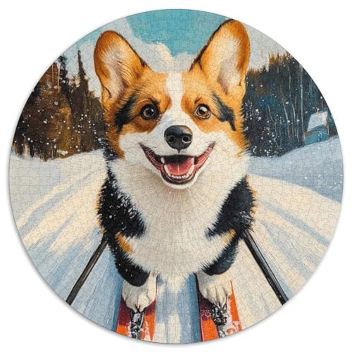 Corgi Puzzles 1000 Teile Schwer Puzzle Spielzeug Lernspiel Impossible Herausforderung Spielzeug Für Erwachsene Kinder 1000pcs (67.5x67.5cm) von KKOLASXZE