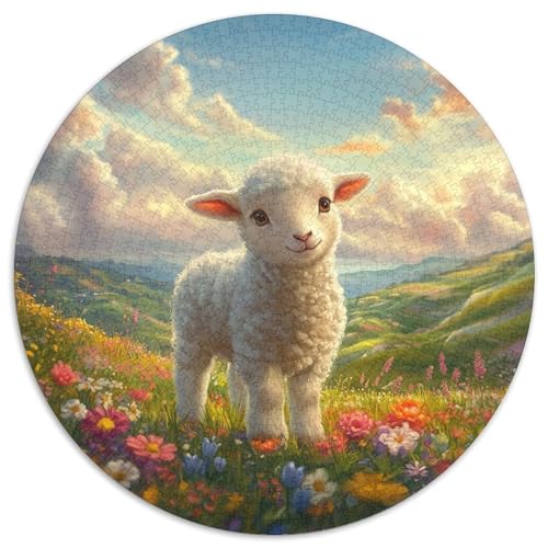 Cute Lamb Puzzles 1000 Teile Schwer Puzzle Spielzeug Lernspiel Impossible Herausforderung Spielzeug Für Erwachsene Kinder 1000pcs (67.5x67.5cm) von KKOLASXZE
