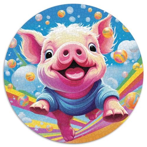 Cute Piggy Puzzle 1000-teilige Schwer Puzzle Spielzeug Pädagogisches Spiel Impossible Herausforderungsspielzeug Für Erwachsene Kinder 1000pcs (67.5x67.5cm) von KKOLASXZE