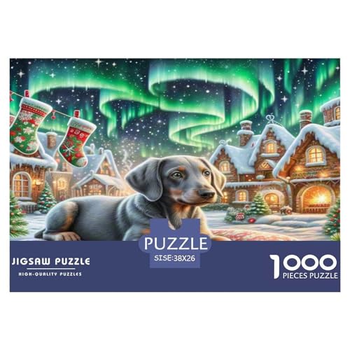 Dachshund Puzzles 1000 Teile Schwer Puzzle Spielzeug Lernspiel Impossible Herausforderungsspielzeug Für Erwachsene Kinder 38x26cm/1000pcs von KKOLASXZE