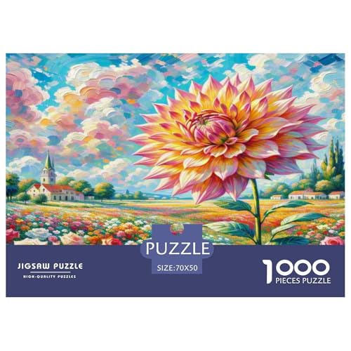 Dahlia Puzzle 1000 Teile Schwer Puzzle Spielzeug Pädagogisches Spiel Impossible Herausforderungsspielzeug Für Erwachsene Kinder 70x50cm/1000pcs von KKOLASXZE