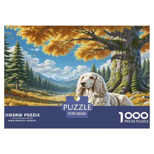 Der Bedlington Terrier Puzzle 1000-teilige Schwer Puzzle Spielzeug Lernspiel Impossible Herausforderung Spielzeug Für Erwachsene Kinder 38x26cm/1000pcs von KKOLASXZE