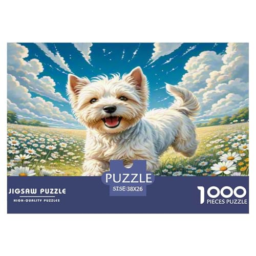 Der Bedlington Terrier Puzzles 1000 Teile Schwer Puzzle Spielzeug Pädagogisches Spiel Impossible Herausforderungsspielzeug Für Erwachsene Und Kinder in Bewährter 38x26cm/1000pcs von KKOLASXZE