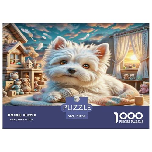 Der Dichtungyham Terrier Puzzle 1000 Teile Schwer Puzzle Spielzeug Lernspiel Impossible Herausforderungsspielzeug Für Erwachsene Kinder 70x50cm/1000pcs von KKOLASXZE