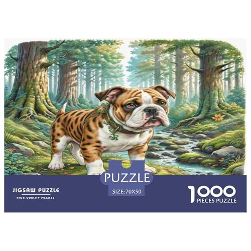 Der Staffordshire Bull Terrier Puzzle 1000-teilige Schwer Puzzle Spielzeug Pädagogisches Spiel Impossible Herausforderungsspielzeug Für Erwachsene Und Kinder Ab 12 Jahren 70x50cm/1000pcs von KKOLASXZE