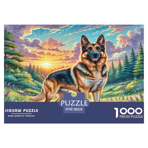 Deutscher SchäfErhund Puzzles 1000 Teile Schwer Puzzle Spielzeug Lernspiel Impossible Herausforderung Spielzeug Für Erwachsene Und Kinder Ab 12 Jahren 38x26cm/1000pcs von KKOLASXZE