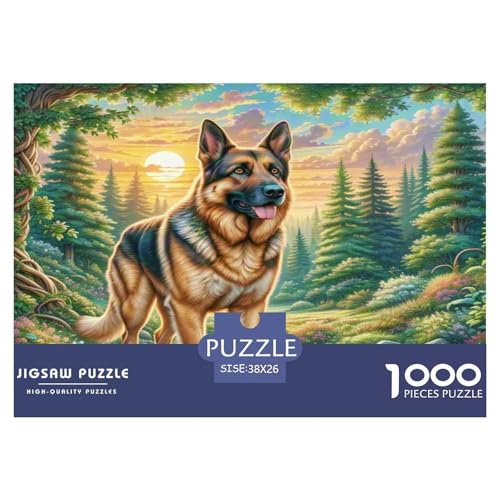 Deutscher SchäfErhund Puzzles 1000 Teile Schwer Puzzle Spielzeug Pädagogisches Spiel Impossible Herausforderung Spielzeug Für Erwachsene Kinder 38x26cm/1000pcs von KKOLASXZE