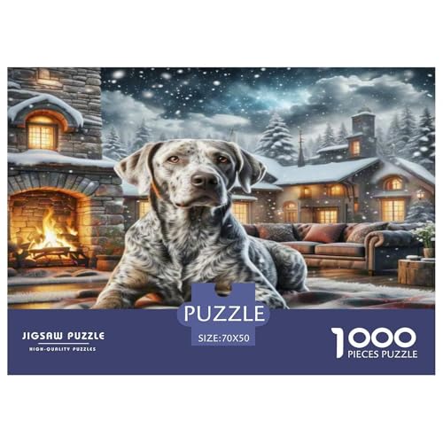 Deutscher kurzhaariger Zeiger Puzzle 1000 Teile Schwer Puzzle Spielzeug Pädagogisches Spiel Impossible Herausforderungsspielzeug Für Erwachsene Kinder 70x50cm/1000pcs von KKOLASXZE