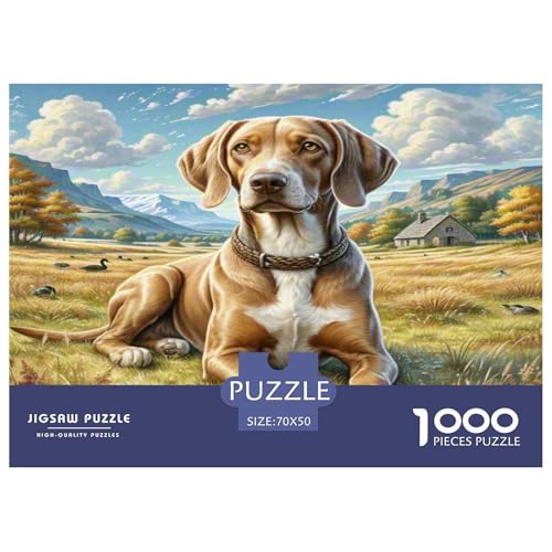 Deutscher kurzhaariger Zeiger Puzzles 1000-teilige Schwer Puzzle Spielzeug Lernspiel Impossible Herausforderungsspielzeug Für Erwachsene Kinder 70x50cm/1000pcs von KKOLASXZE