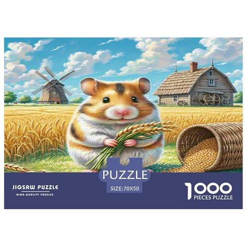 Djungarischer Hamster Puzzles 1000 Teile Schwer Puzzle Spielzeug Lernspiel Impossible Herausforderung Spielzeug Für Erwachsene Und Kinder Ab 12 Jahren 70x50cm/1000pcs von KKOLASXZE