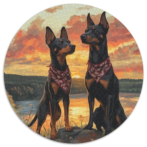 Doberman Puzzle 1000-teilige Schwer Puzzle Spielzeug Pädagogisches Spiel Impossible Herausforderungsspielzeug Für Erwachsene Kinder 1000pcs (67.5x67.5cm) von KKOLASXZE