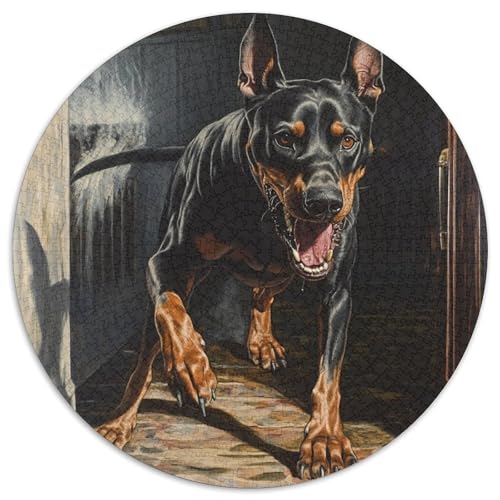 Doberman Puzzles 1000 Teile Schwer Puzzle Spielzeug Lernspiel Impossible Herausforderung Spielzeug Für Erwachsene Kinder 1000pcs (67.5x67.5cm) von KKOLASXZE