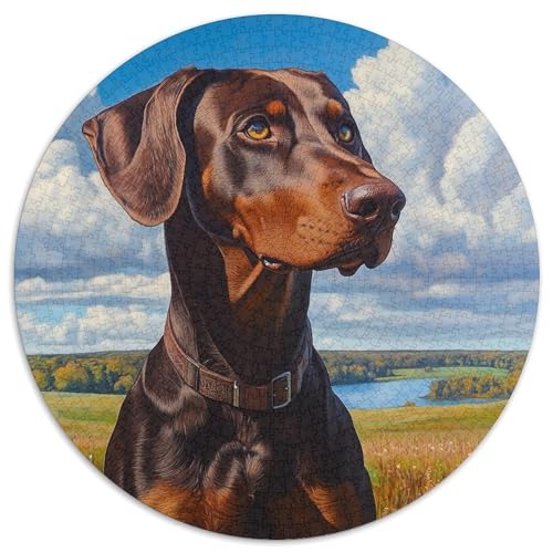 Doberman Puzzles 1000 Teile Schwer Puzzle Spielzeug Lernspiel Impossible Herausforderungsspielzeug Für Erwachsene Kinder 1000pcs (67.5x67.5cm) von KKOLASXZE