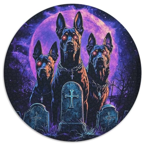 Doberman Puzzles 1000-teilige Schwer Puzzle Spielzeug Lernspiel Impossible Herausforderungsspielzeug Für Erwachsene Kinder 1000pcs (67.5x67.5cm) von KKOLASXZE