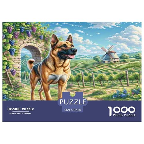 Dogo Argentino Puzzles 1000 Teile Schwer Puzzle Spielzeug Lernspiel Impossible Herausforderung Spielzeug Für Erwachsene Und Kinder Ab 12 Jahren 70x50cm/1000pcs von KKOLASXZE
