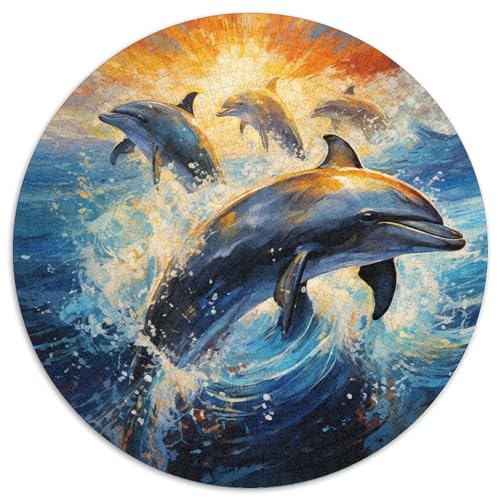 Dolphin Puzzles 1000-teilige Schwer Puzzle Spielzeug Lernspiel Impossible Herausforderungsspielzeug Für Erwachsene Kinder 1000pcs (67.5x67.5cm) von KKOLASXZE