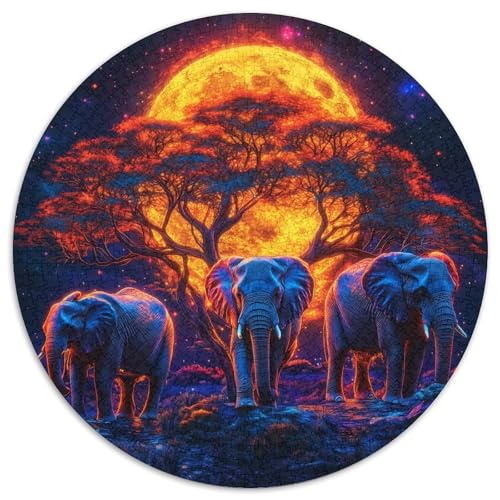 Elephant Puzzle 1000-teilige Schwer Puzzle Spielzeug Lernspiel Impossible Herausforderungsspielzeug Für Erwachsene Und Kinder Ab 12 Jahren 1000pcs (67.5x67.5cm) von KKOLASXZE