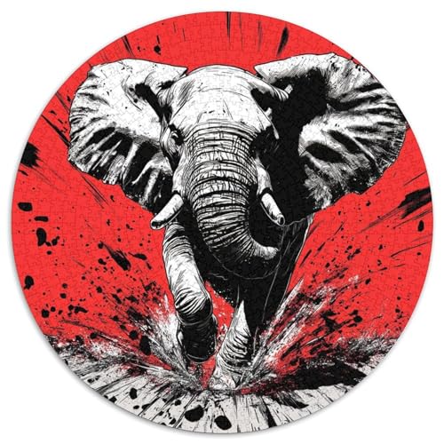 Elephant Puzzles 1000 Teile Schwer Puzzle Spielzeug Lernspiel Impossible Herausforderungsspielzeug Für Erwachsene Kinder 1000pcs (67.5x67.5cm) von KKOLASXZE