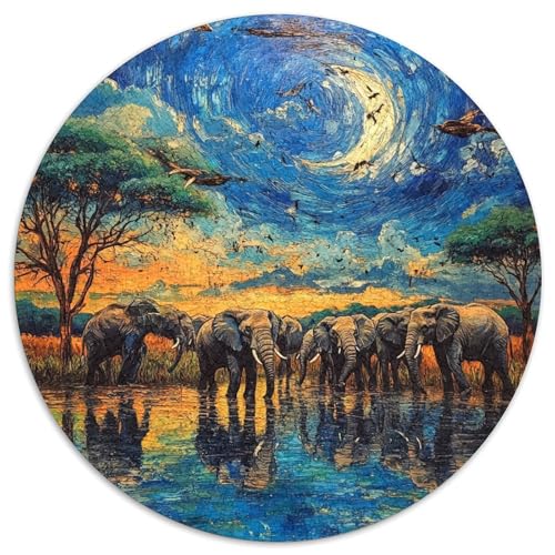 Elephant Puzzles 1000-teilige Schwer Puzzle Spielzeug Lernspiel Impossible Herausforderungsspielzeug Für Erwachsene Kinder 1000pcs (67.5x67.5cm) von KKOLASXZE