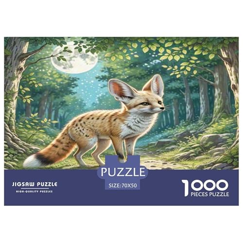 Fennec Fuchs Puzzle 1000-teilige Schwer Puzzle Spielzeug Lernspiel Impossible Herausforderung Spielzeug Für Erwachsene Und Kinder Ab 14 Jahren 70x50cm/1000pcs von KKOLASXZE