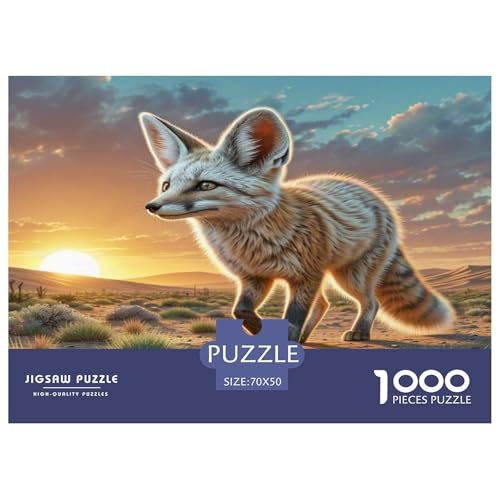 Fennec Fuchs Puzzles 1000 Teile Schwer Puzzle Spielzeug Pädagogisches Spiel Impossible Herausforderungsspielzeug Für Erwachsene Kinder 70x50cm/1000pcs von KKOLASXZE