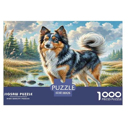Finnischer Spitz Puzzle 1000 Teile Schwer Puzzle Spielzeug Pädagogisches Spiel Impossible Herausforderungsspielzeug Für Erwachsene Und Kinder in Bewährter 38x26cm/1000pcs von KKOLASXZE