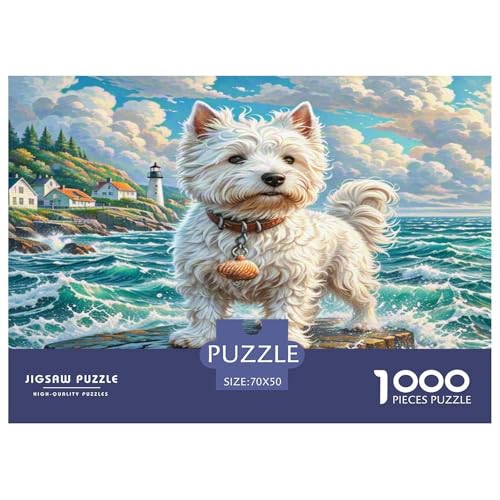 Fox Terrier Puzzle 1000 Teile Schwer Puzzle Spielzeug Pädagogisches Spiel Impossible Herausforderungsspielzeug Für Erwachsene Kinder 70x50cm/1000pcs von KKOLASXZE
