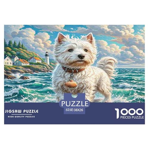 Fox Terrier Puzzles 1000 Teile Schwer Puzzle Spielzeug Lernspiel Impossible Herausforderungsspielzeug Für Erwachsene Kinder 38x26cm/1000pcs von KKOLASXZE