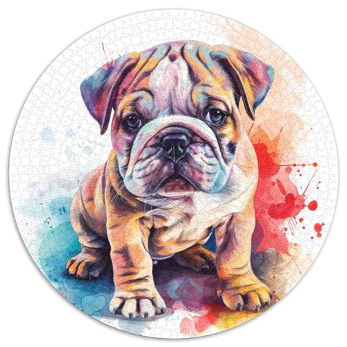 Französische Bulldogge Puzzle 1000-teilige Schwer Puzzle Spielzeug Lernspiel Impossible Herausforderung Spielzeug Für Erwachsene Kinder 1000pcs (67.5x67.5cm) von KKOLASXZE
