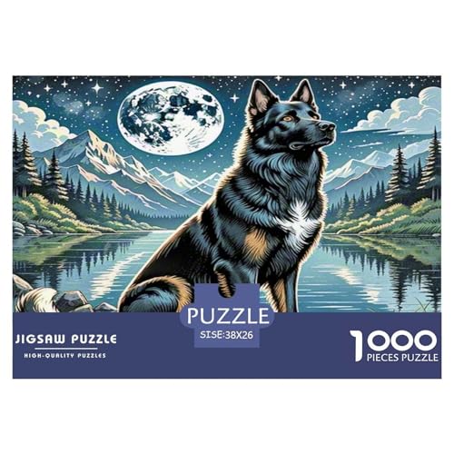 Französischer Wolfhund Puzzles 1000 Teile Schwer Puzzle Spielzeug Lernspiel Impossible Herausforderungsspielzeug Für Erwachsene Kinder 38x26cm/1000pcs von KKOLASXZE