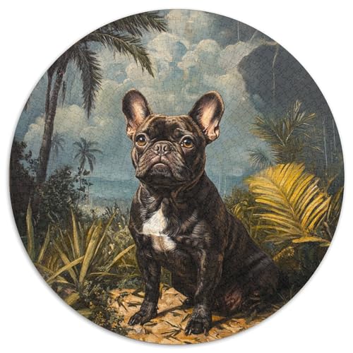 French Bulldog Puzzle 1000 Teile Schwer Puzzle Spielzeug Lernspiel Impossible Herausforderung Spielzeug Für Erwachsene Und Kinder Ab 12 Jahren 1000pcs (67.5x67.5cm) von KKOLASXZE
