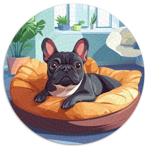 French Bulldog Puzzle 1000 Teile Schwer Puzzle Spielzeug Lernspiel Impossible Herausforderungsspielzeug Für Erwachsene Kinder 1000pcs (67.5x67.5cm) von KKOLASXZE