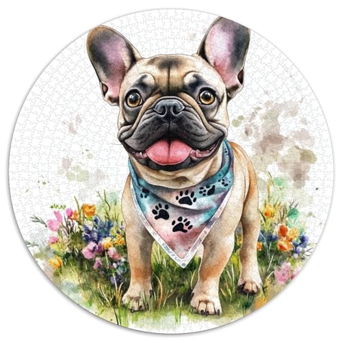 French Bulldog Puzzles 1000 Teile Schwer Puzzle Spielzeug Lernspiel Impossible Herausforderungsspielzeug Für Erwachsene Und Kinder Ab 12 Jahren 1000pcs (67.5x67.5cm) von KKOLASXZE