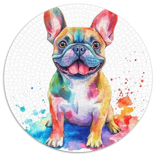 French Bulldog Puzzles 1000 Teile Schwer Puzzle Spielzeug Pädagogisches Spiel Impossible Herausforderungsspielzeug Für Erwachsene Und Kinder Ab 14 Jahren 1000pcs (67.5x67.5cm) von KKOLASXZE