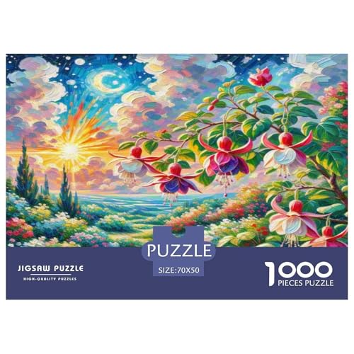 Fuchsien Hybrid Puzzle 1000-teilige Schwer Puzzle Spielzeug Pädagogisches Spiel Impossible Herausforderung Spielzeug Für Erwachsene Kinder 70x50cm/1000pcs von KKOLASXZE